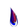 Vase Luigi Onesto Oball Sommerso Flame Blue Magenta 25cm 1.78kg Label