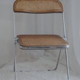 Vintage design cane folding chair: Giancarlo Piretti