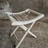 Vintage stool folding stool chalk white