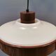 Danish space age hanging lamp, from the 80s, made of lacquered aluminum and acrylic plastic