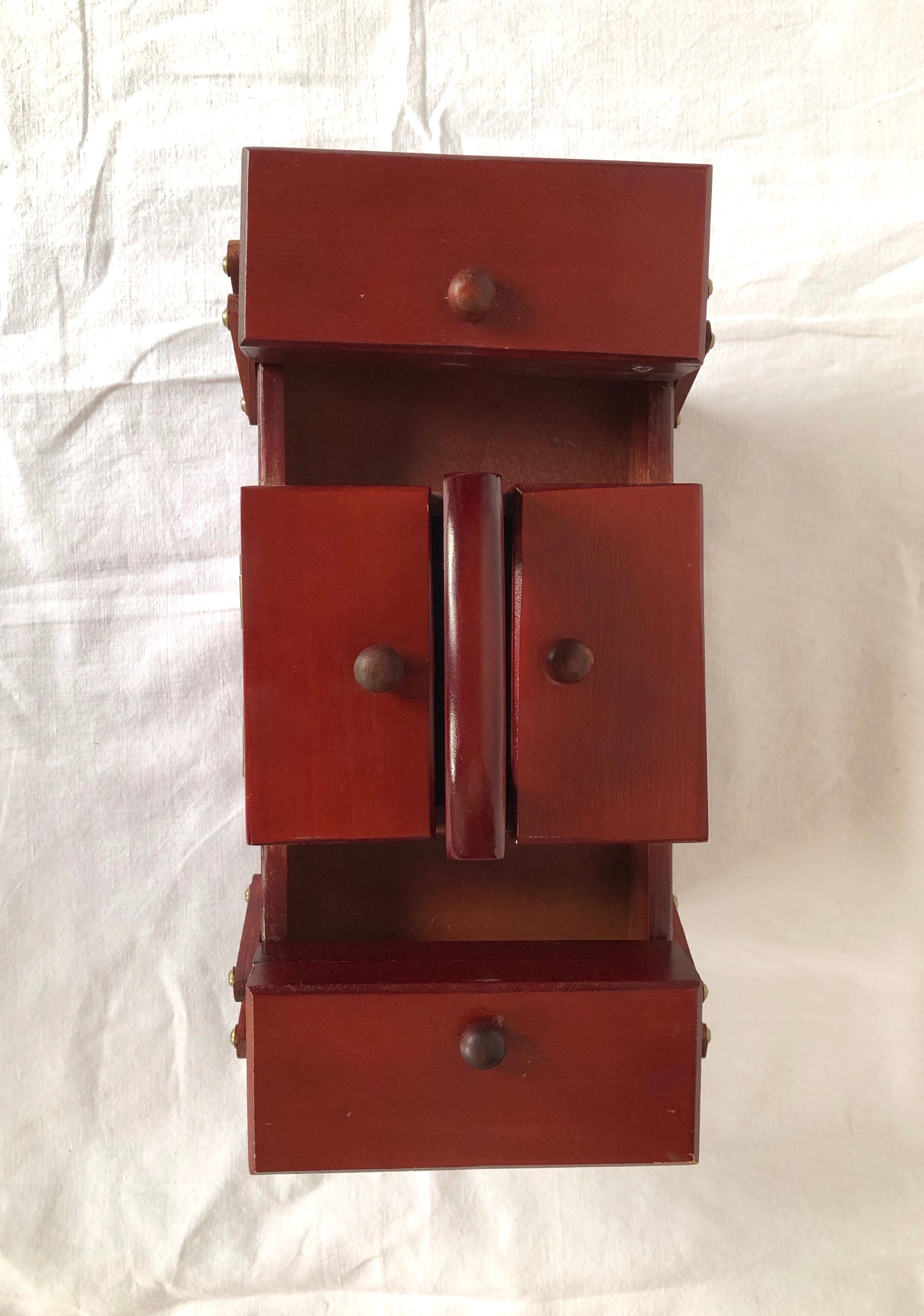 Vintage wooden sewing box