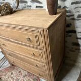 Superb 4-drawer chest of drawers from the 50s in raw wood