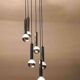 Large mid-century cascade chandelier in chrome