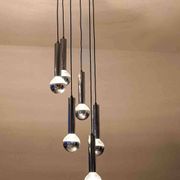Grand lustre en cascade du milieu du siècle en chrome