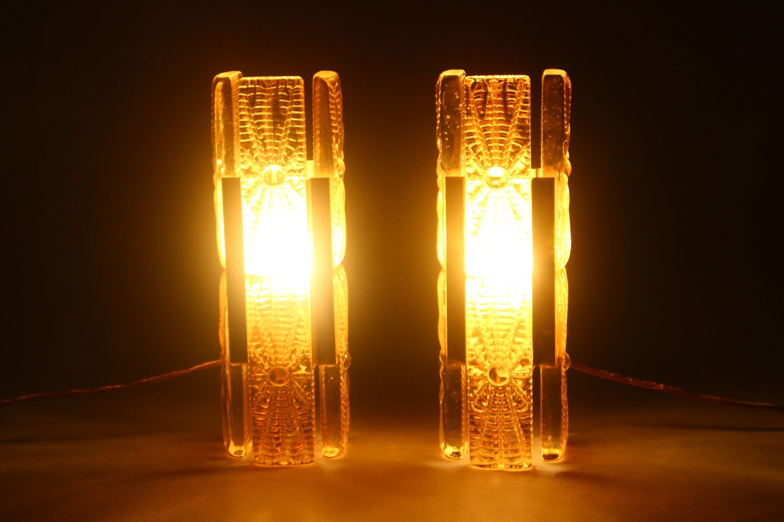 Pair of danish wall scones Alladin by Vitrika 1960s