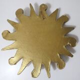 Vintage Gold and Silver Sun Relief Wall Sculpture