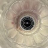 Suspension in bubbled frosted glass with its openwork entourage 70s