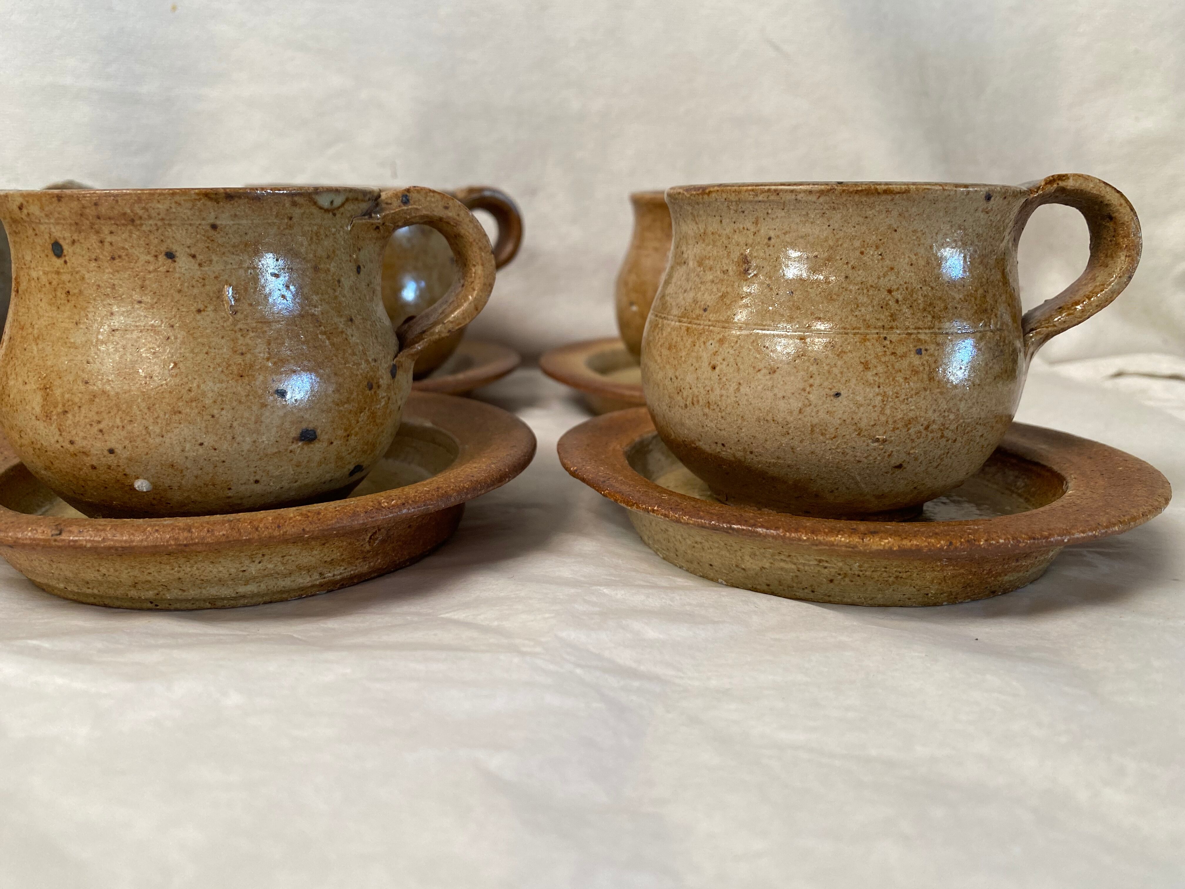 Set of 6 vintage stoneware cups