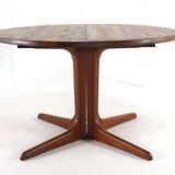 Round extendable teak dining table vintage - danish design