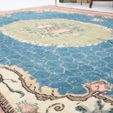 Tapis turc vintage fait main bleu et vert 7x10, 211x320 cm SK4996