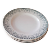 Set of 4 dinner plates. Wilbur. Wolf Mills. France.