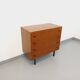 Vintage Scandinavian style chest of drawers in teak and black metal from the 60s