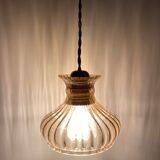 Pair of amber glass walkmen to hang in suspension