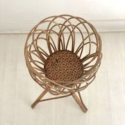 Porte plante en rotin vintage 70's