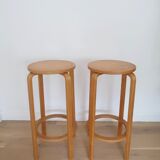 Paire de tabourets hauts vintage