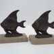 Vintage French Art Deco Fish Book Ends - Marble and Spelter Bookends