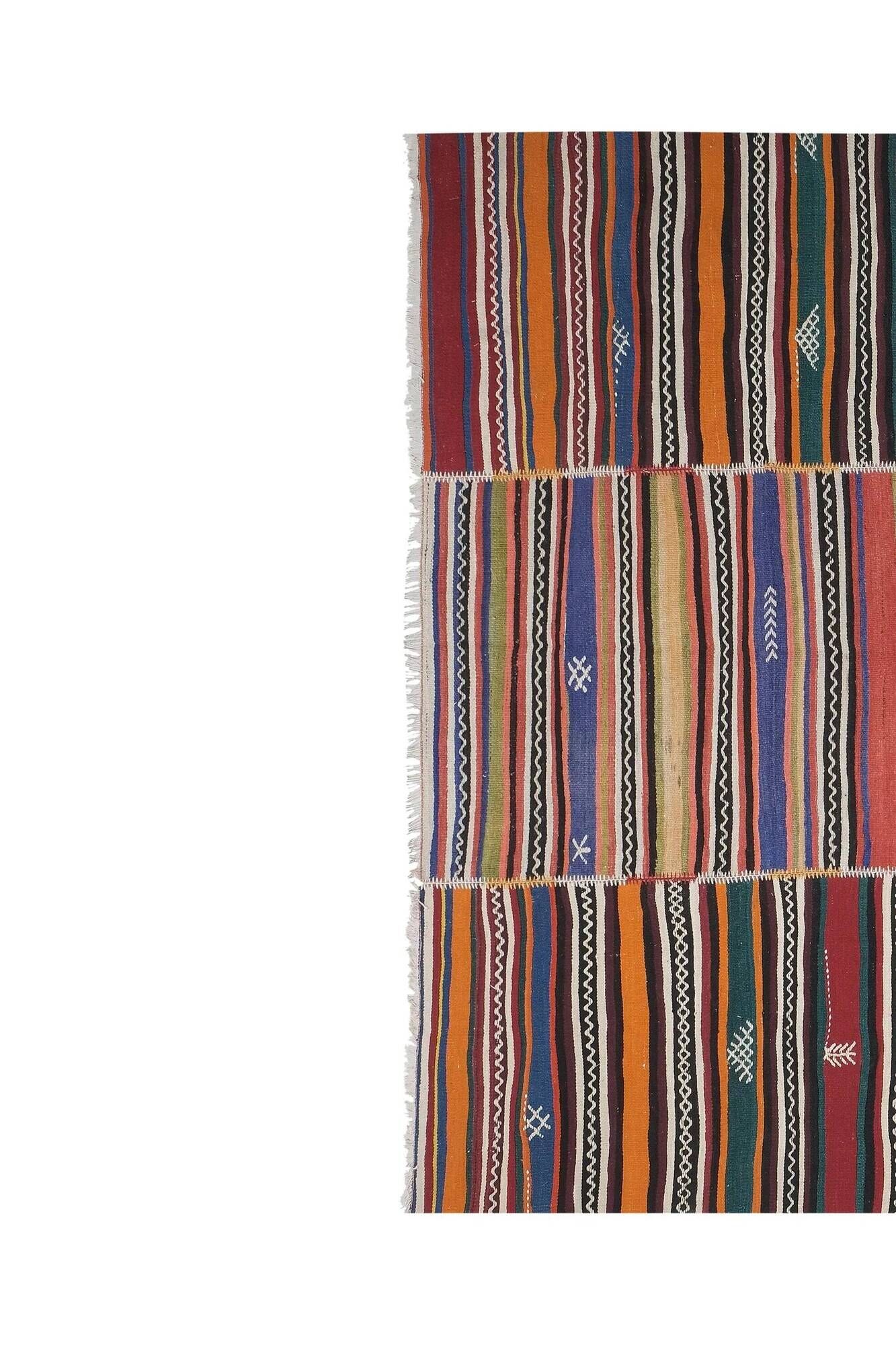 Vintage Turkish kilim handwoven 226x326 cm