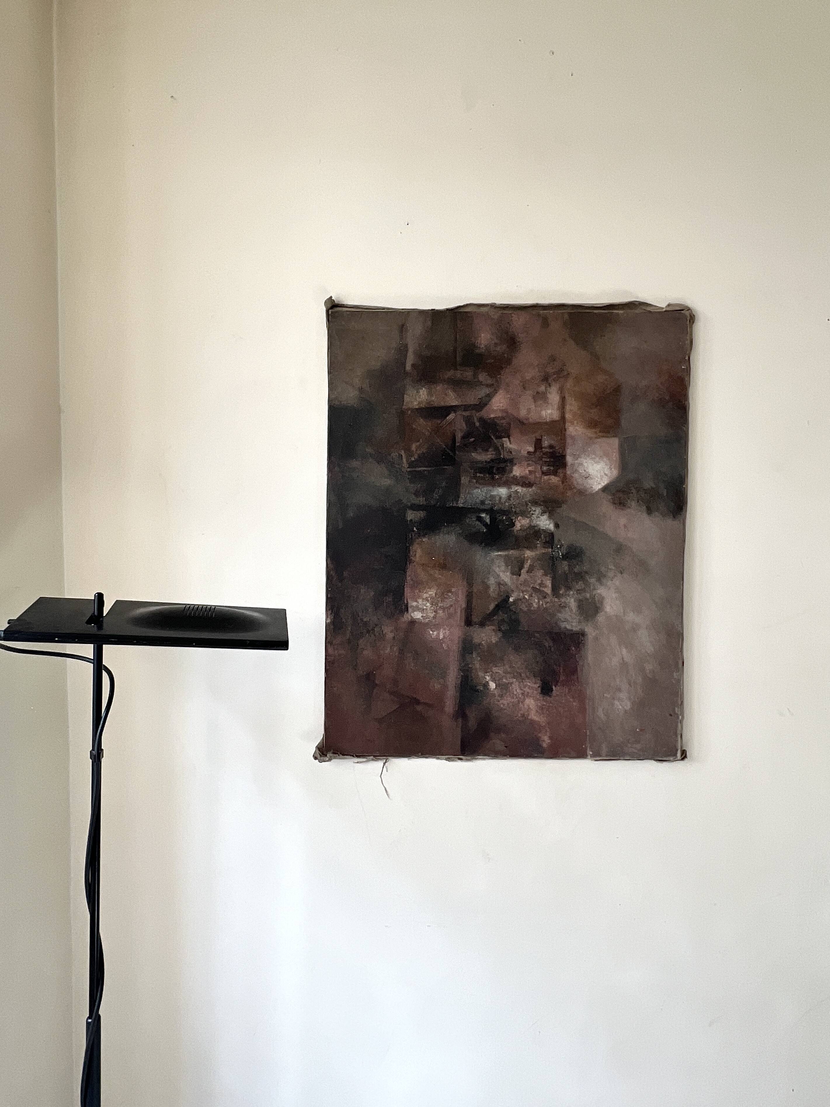 Contemporary abstract and textured tableau, painting on canvas 20th century.