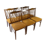 Set of six chairs in walnut 40s