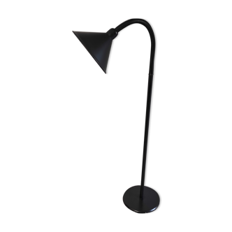 Articulated black metal floor lamp/e-reader – 70s/80s