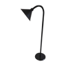 Articulated black metal floor lamp/e-reader – 70s/80s