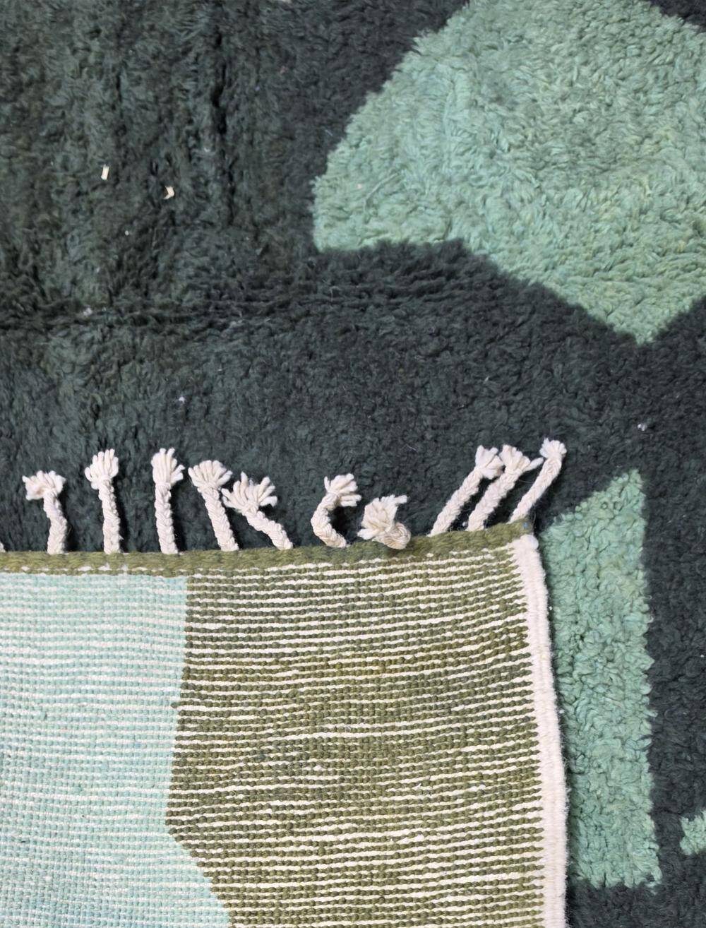 Contemporary Green Berber Rug - 300 x 246 cm