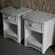 Paire de chevets osier blanc