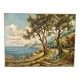 Oil on canvas Roquebrune-Cap-Martin, signed Émile Tatin