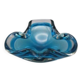Vintage blue glass ashtray