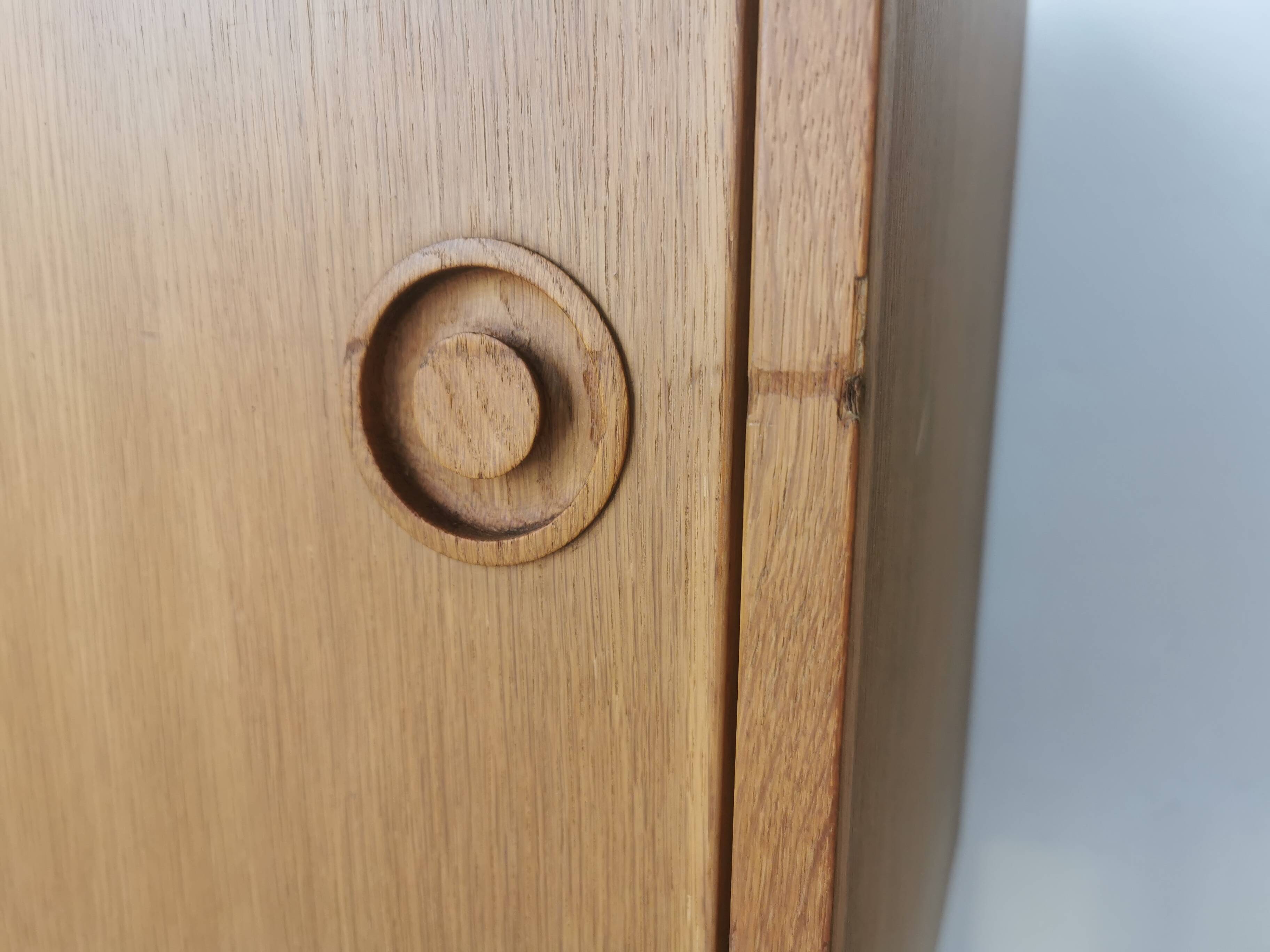 Danish sideboard, sliding doors, in oak