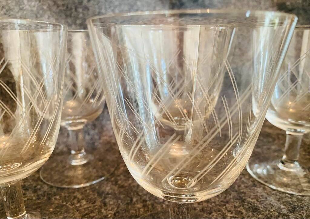 6 crystal glass glasses from the 1970s