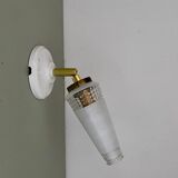 Vintage tulip wall lamp in white and transparent glass
