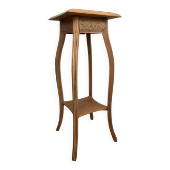 Sellette support plante Agatha bois massif clair sculpté