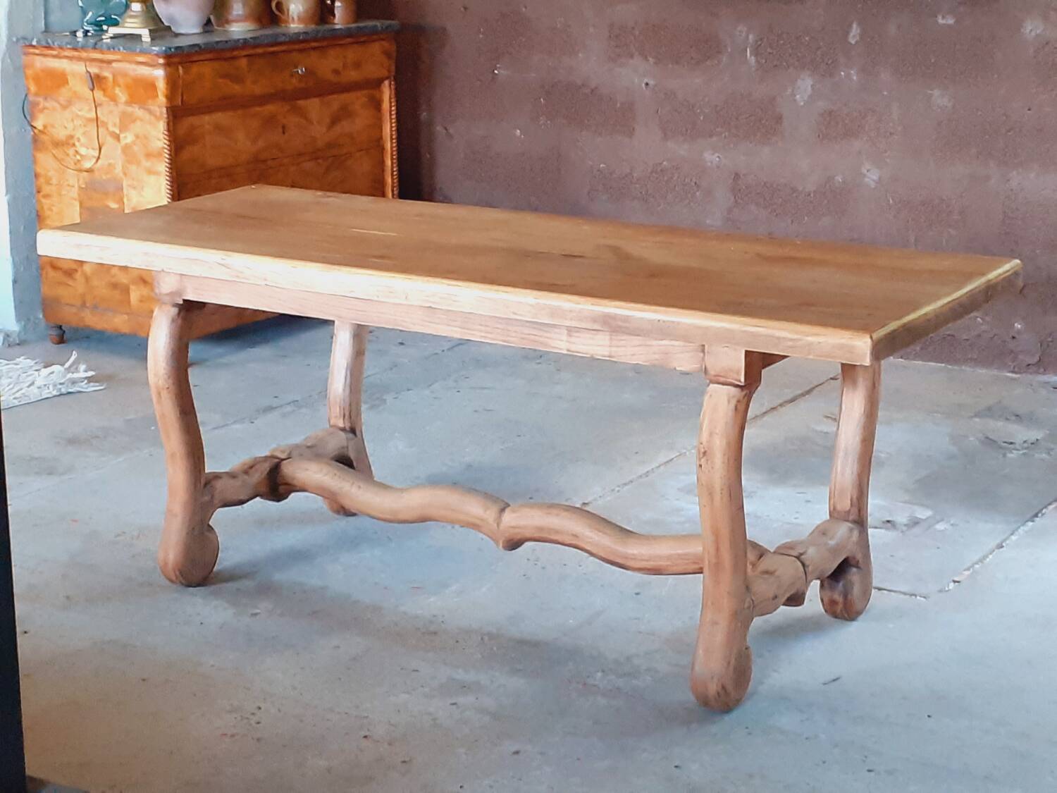 Rustic oak table.