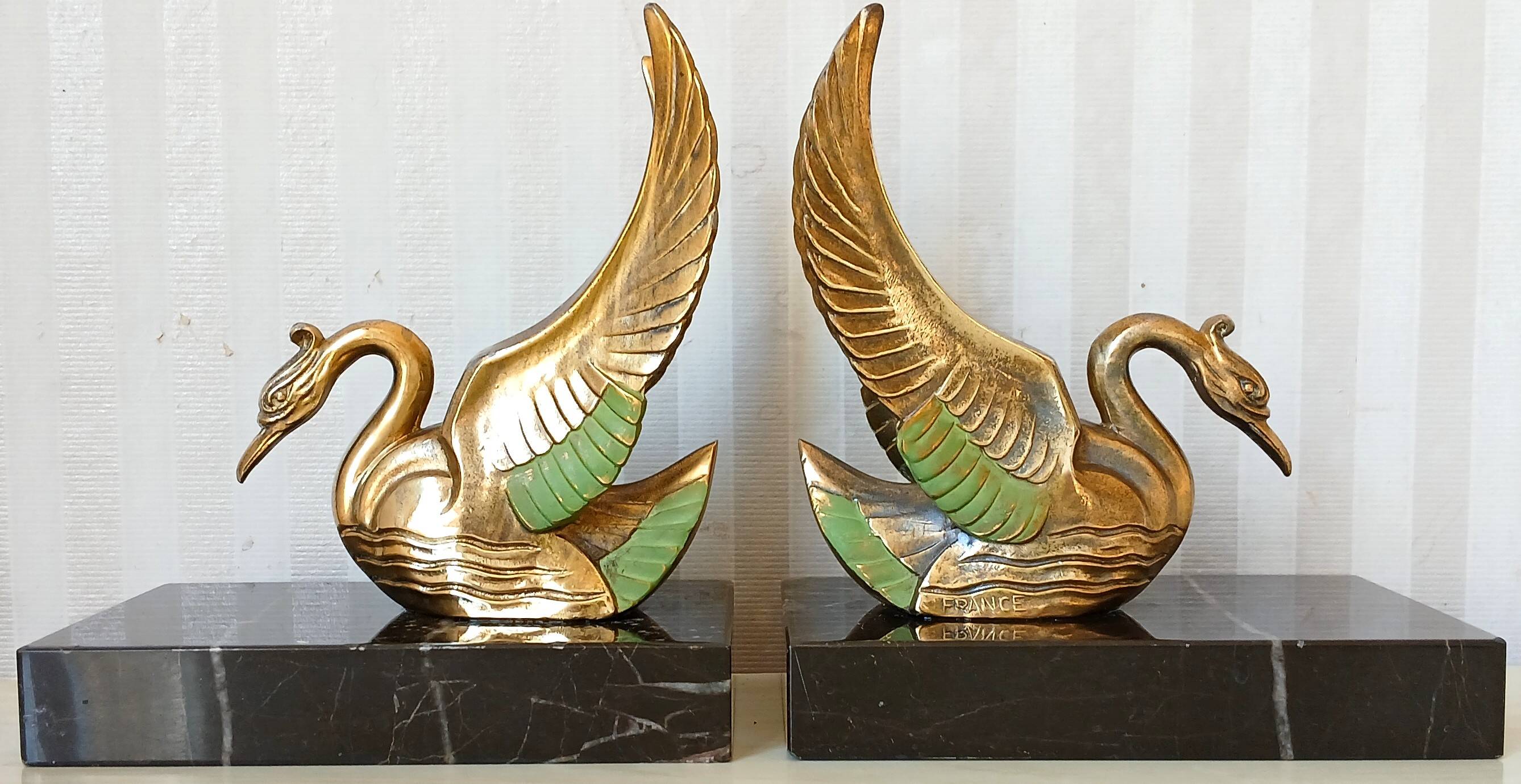 Pair of Art Deco Zoomorphic Bookends, France circa 1930