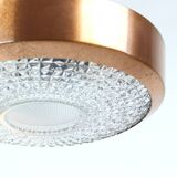 Copper And Bohemian Glass Ceiligh Lights, Czechoslovakia, 1970s