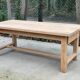 Extendable farmhouse table renovated in solid raw oak 2 drawers 2 benches 20