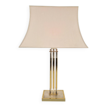 Lampe de table en laiton de Deknudt, Belgique, 1978