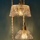 Vintage triple suspension lampshade in glass and cut crystal - collection