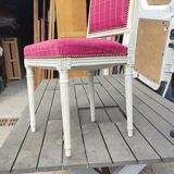 Series of 6 Louis XVI style chairs matte white laque