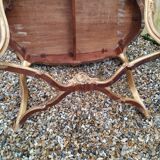 Louis XV style gilded wood coffee table with marble top