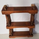 3-tier wood and rope boat shelf