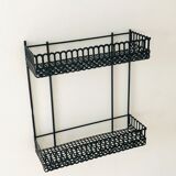 Vintage black metal wall shelf