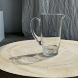 Carafe à anse en verre belle matière pied motifs billes de verre H21