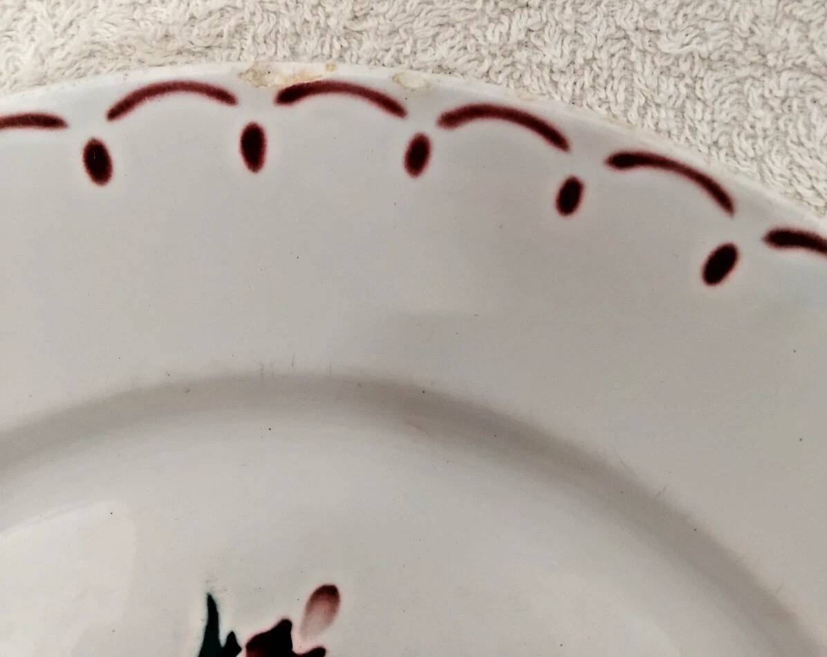 Set of 5 Vintage Badonviller Deep Plates