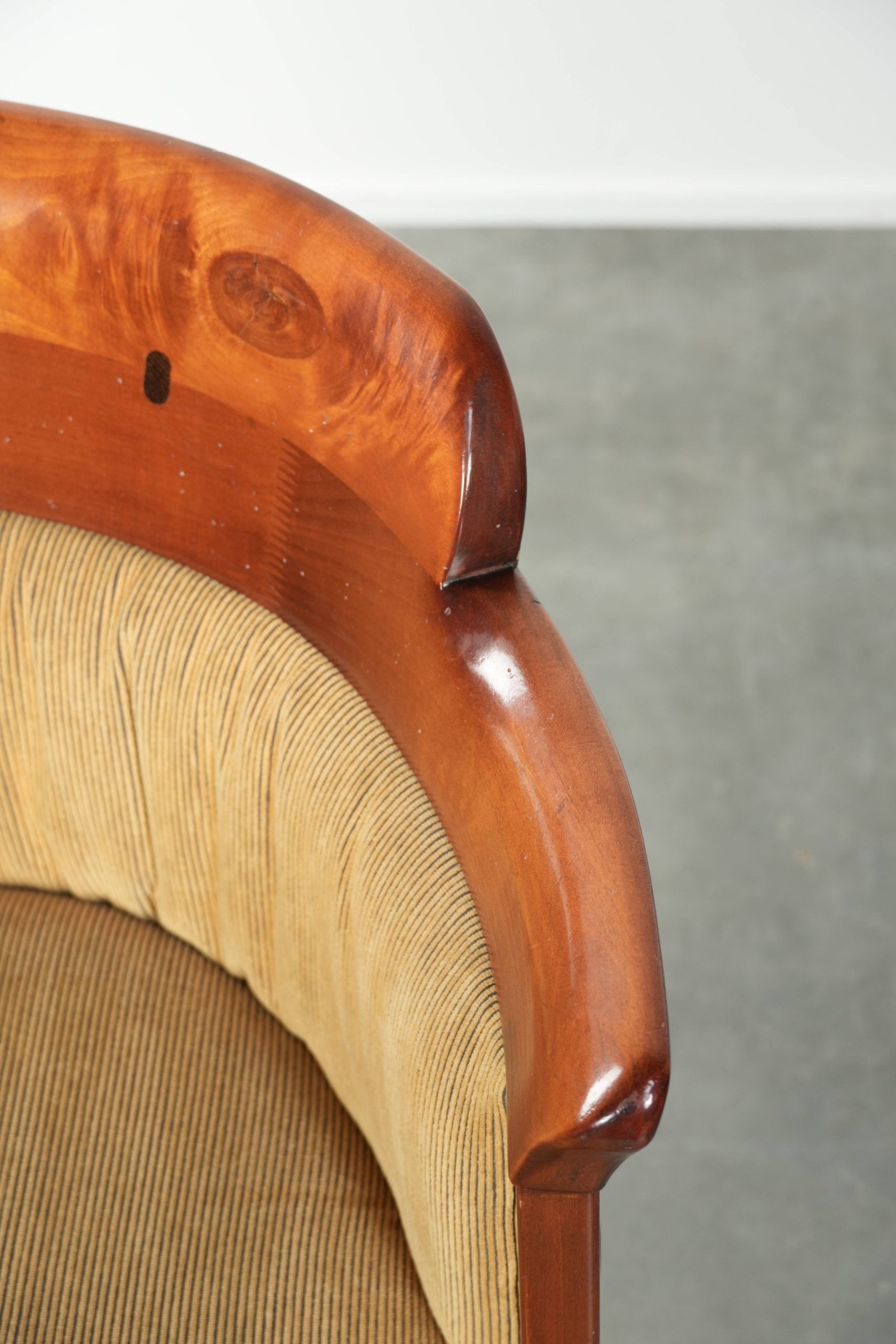 Beautiful design side/dining chair with luxurious yellow fabric upholstery