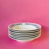 Hollow plate in faience pattern vintage blue bird j.v liex