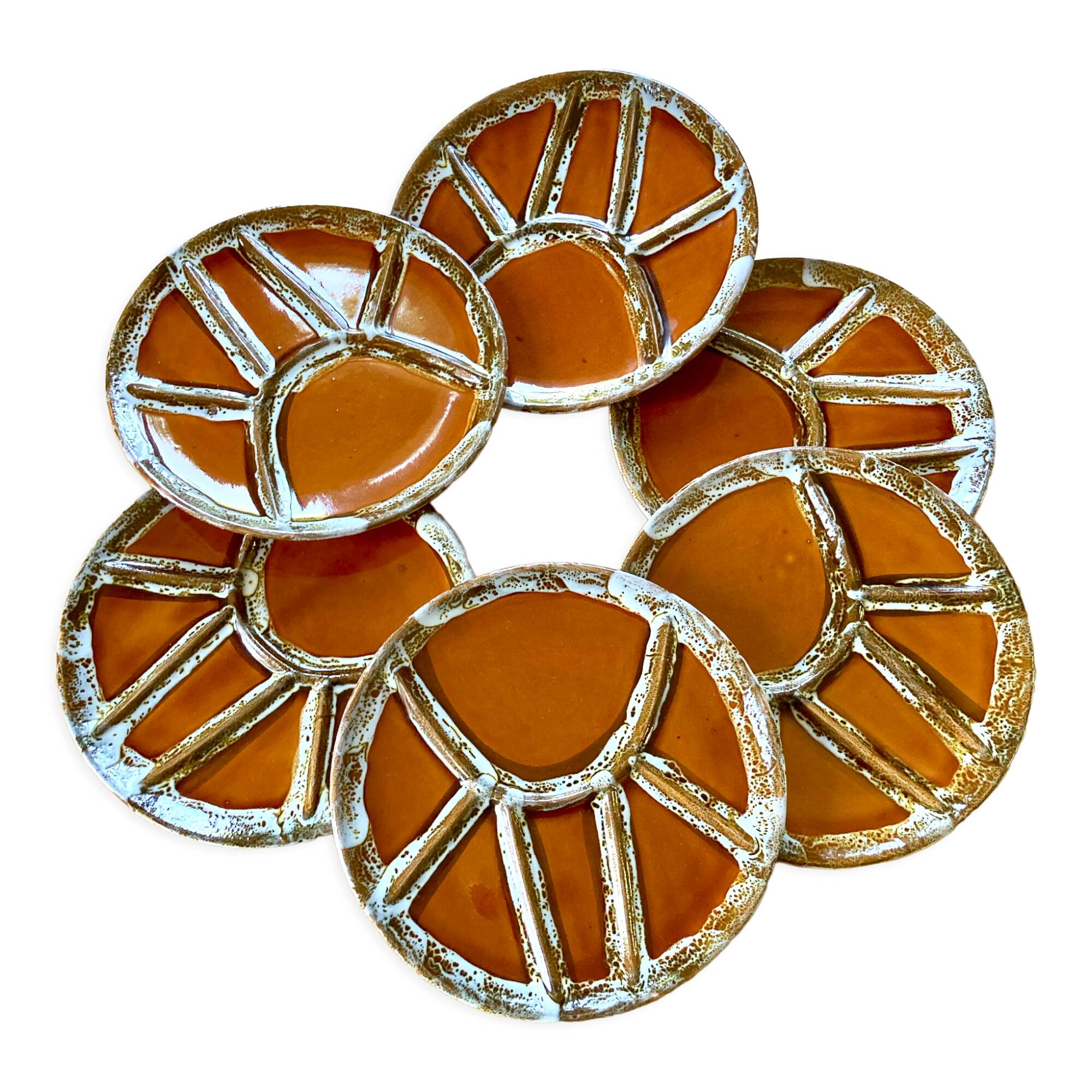 Vintage ceramic plates with compartments