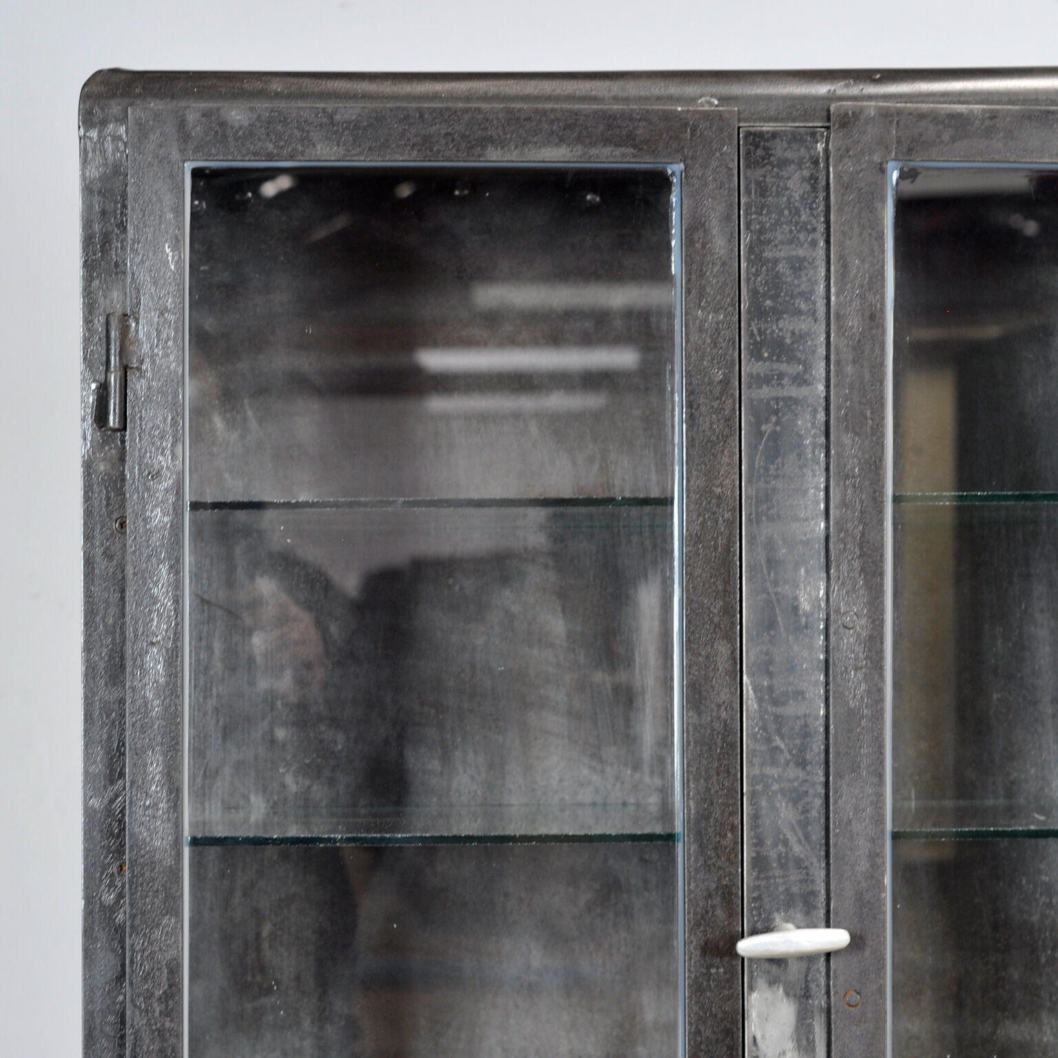 Polished iron medicine cabinet, 1950s