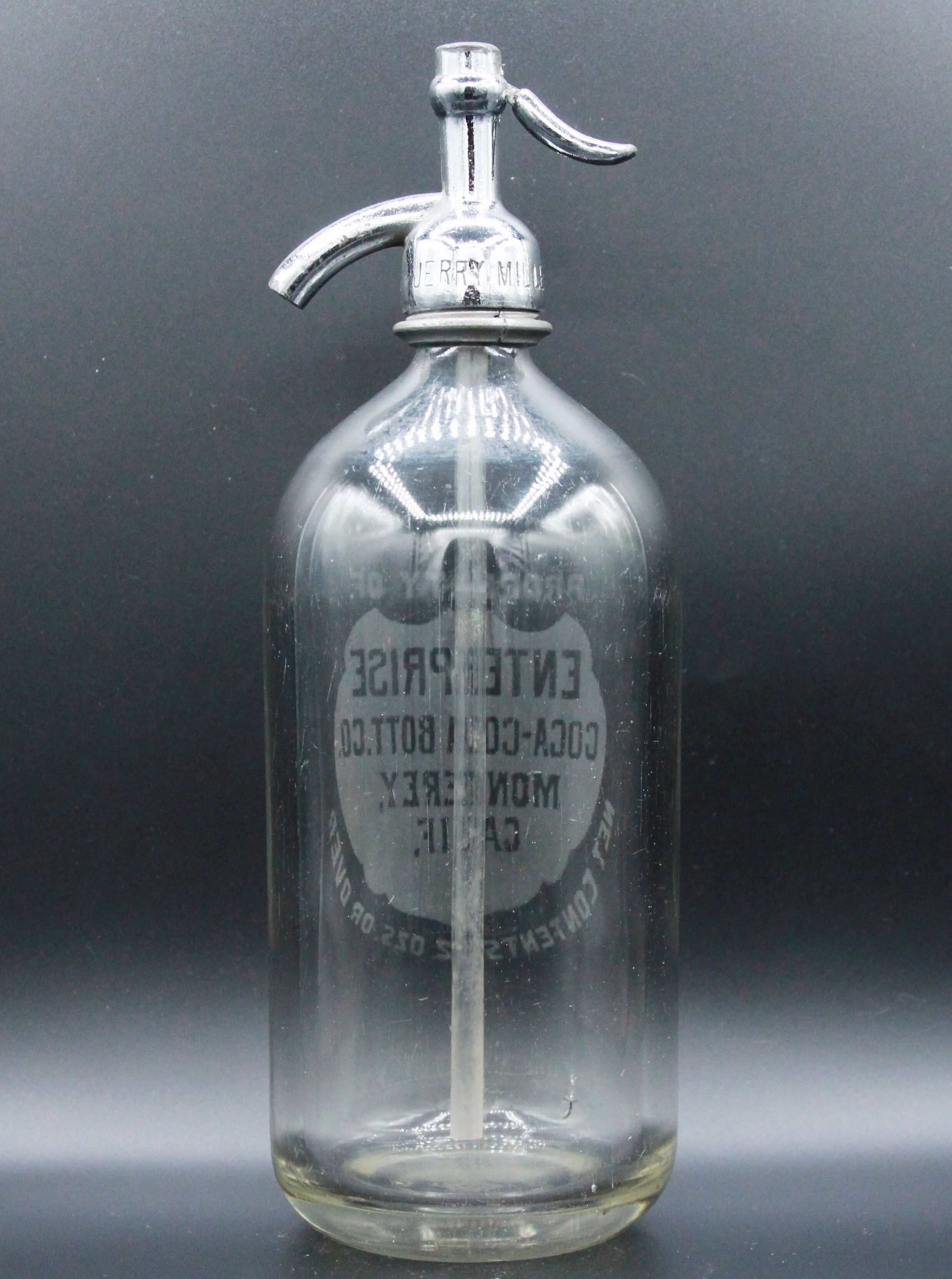 Vintage bottle Seltzer glass Coca-Cola "Company" Monterey California Western USA 1920's
